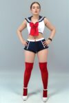 Disfraz Sailor short medias blusa con moño atrevido hot dama atrevido  DIZ40