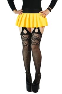 Mini Falda Tableada Colegiala + Pantiliguero De Red Atrevido F398