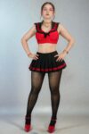 Disfraz sexy colegiala top babero minifalda pantimedias cosplay DCRED.jpg