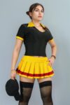 Disfraz Atrevido Mensajera Delivery Tipo Dhl Con Medias Minifalda Tableada Blusa DIZ25.jpg