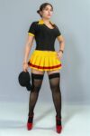 Disfraz Atrevido Mensajera Delivery Tipo Dhl Con Medias Minifalda Tableada Blusa DIZ25.jpg