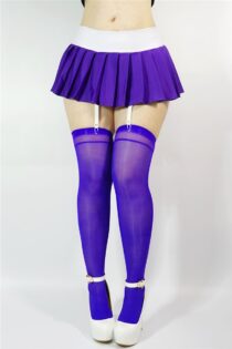 MInifalda corta colegiala con ligueros y medias tebleada mujer  F403