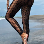 Pantimedias Negras De Red Leopardo Tipo Leggins Sin Pie Hot