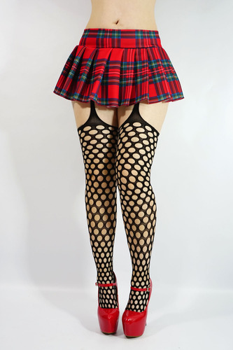 Mini Falda Tableada Cuadros Con Ligueros Medias Colegiala OUTFITCOOlMX-MEXICO
